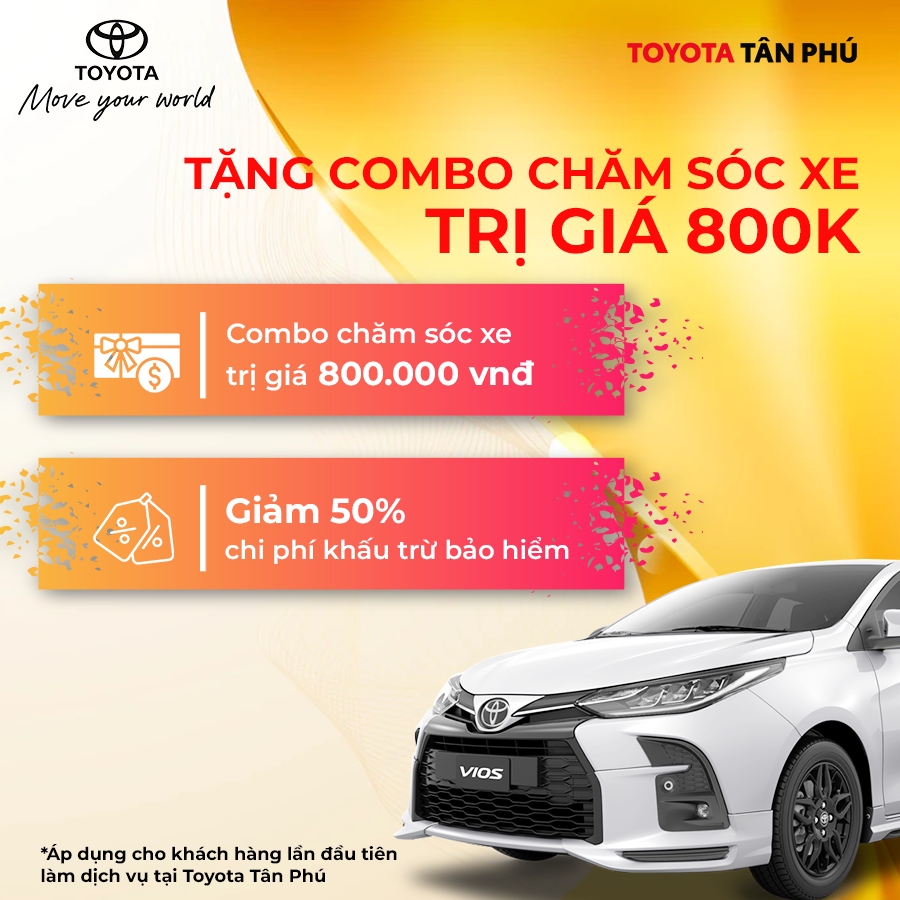 Tặng Combo Chăm Sóc Xe 800K - Duy Nhất Tại Hệ Thống Toyota Lý Thường Kiệt