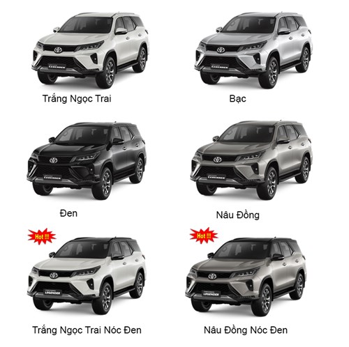 Mau Sac Xe Toyota Fortuner