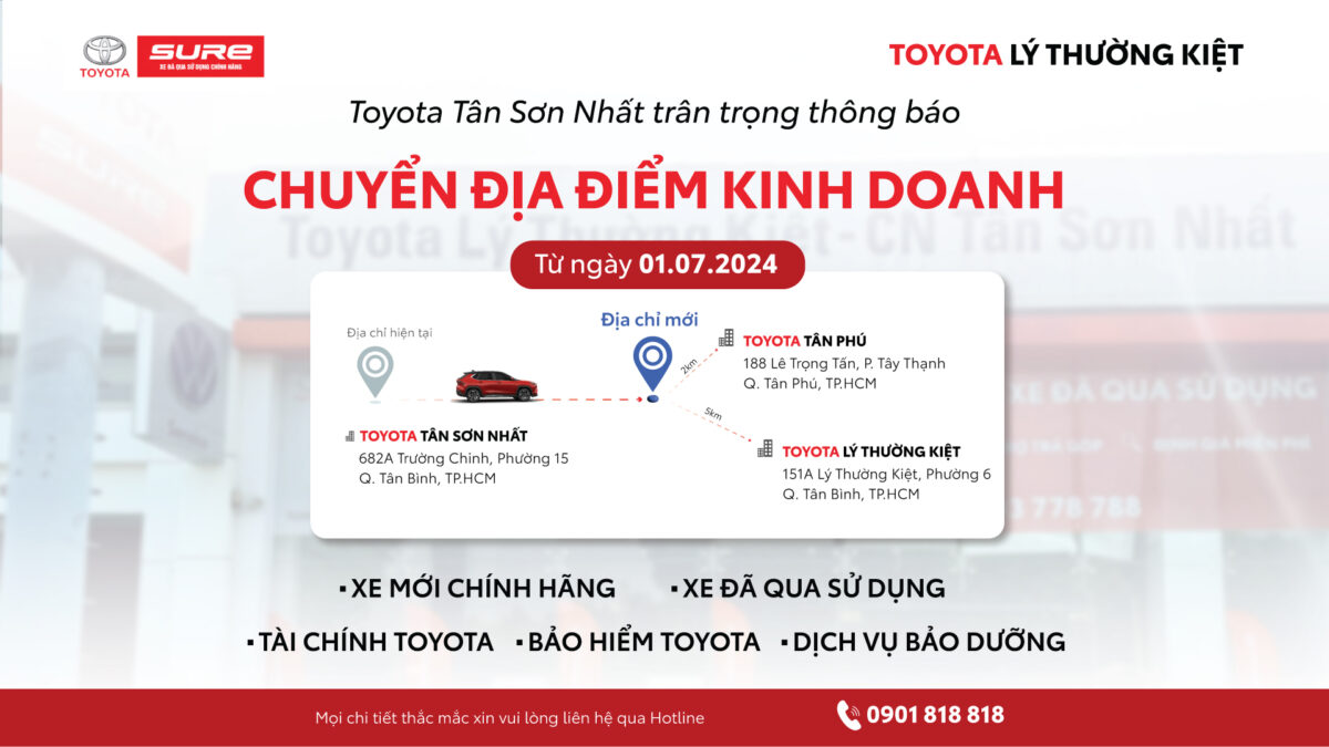 Read More About The Article Thông Báo Di Dời Hoạt Động Showroom Toyota Tân Sơn Nhất