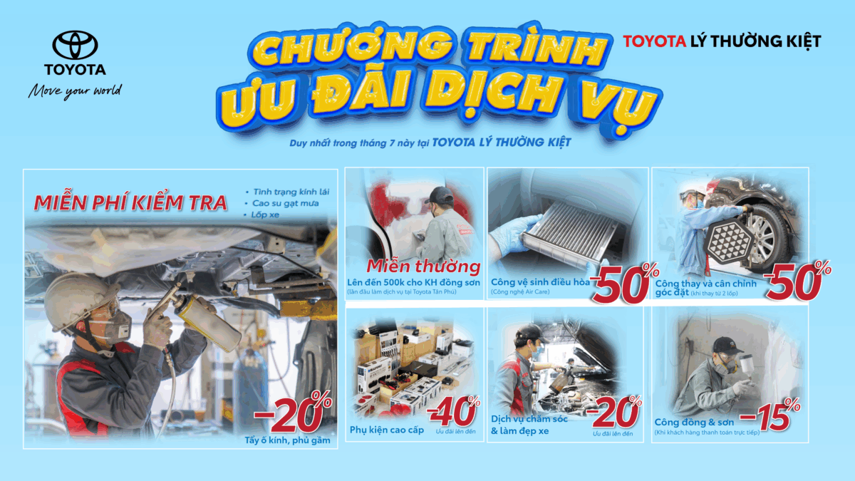 You Are Currently Viewing Ưu Đãi Bảo Dưỡng – An Tâm Vận Hành Cùng Toyota Lý Thường Kiệt